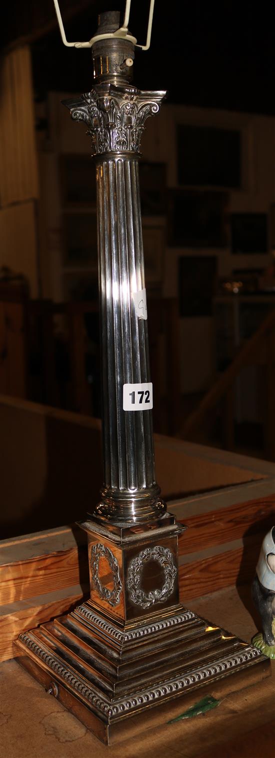 Silver plated lamp base
